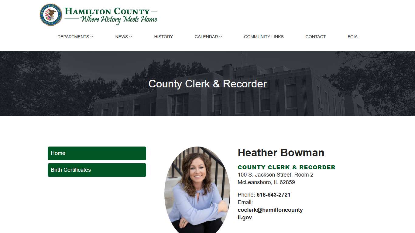 County Clerk & Recorder - Hamilton County IL